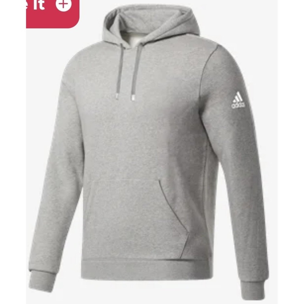 adidas Youth Medium Training Fleece Crew Hoodie Boys 12–14 Grey Cotton‎ Pullover